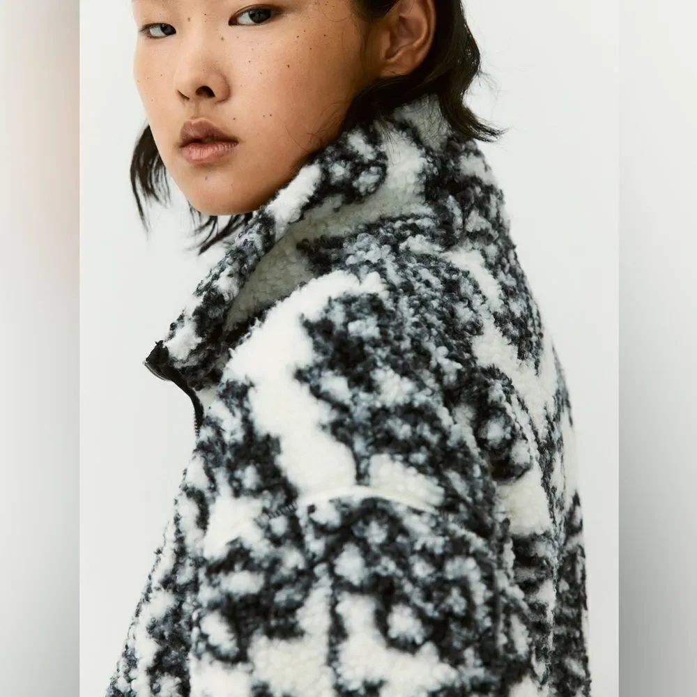H&M Half-Zip Teddy Jacket